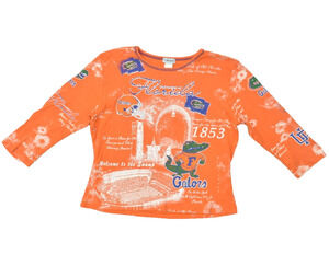 P.Michael Florida Gators Orange 3/4 Sleeve Sleeve Tee Juniors Size L Cotton